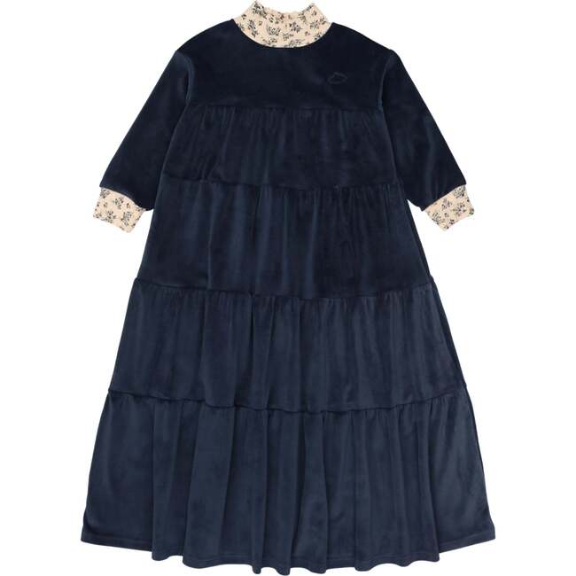 Velour Robe, Navy