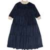 Velour Robe, Navy - Robes - 1 - thumbnail