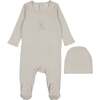 Vintage Bear Footie, Blue - Footie Pajamas - 1 - thumbnail