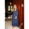 Velour Robe, Navy - Robes - 3