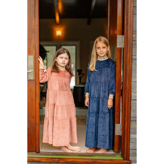Velour Robe, Navy - Robes - 4