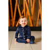 Velour Footie, Navy - Footie Pajamas - 2