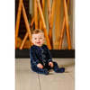 Velour Footie, Navy - Footie Pajamas - 3