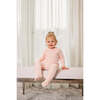 Velour Embroidered Footie, Pink - Footie Pajamas - 2