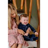 Velour Footie, Navy - Footie Pajamas - 4