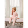 Velour Embroidered Footie, Pink - Footie Pajamas - 3