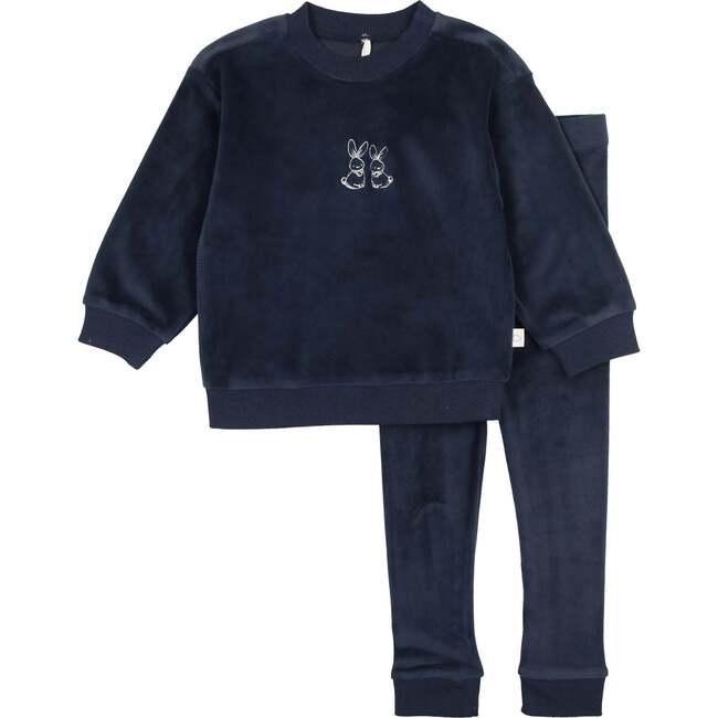 Velour Bunny Set, Blue