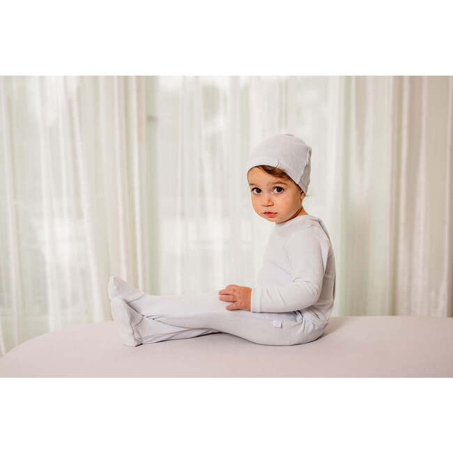 Velour Embroidered Footie, Blue - Footie Pajamas - 4
