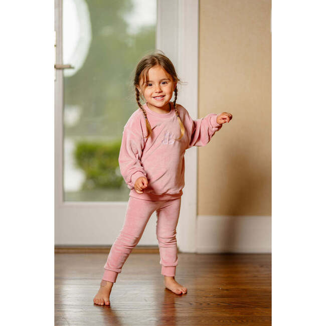 Velour Bunny Set, Pink - Pajamas - 3