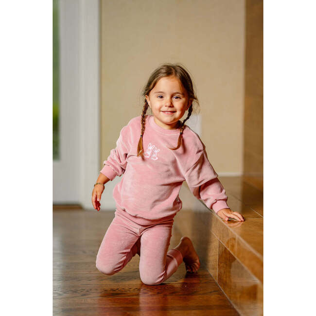 Velour Bunny Set, Pink - Pajamas - 4