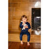 Velour Bunny Set, Blue - Pajamas - 3