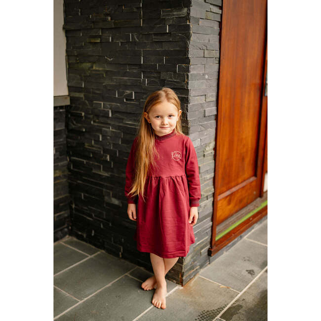 Varsity Dress, Burgundy - Dresses - 2