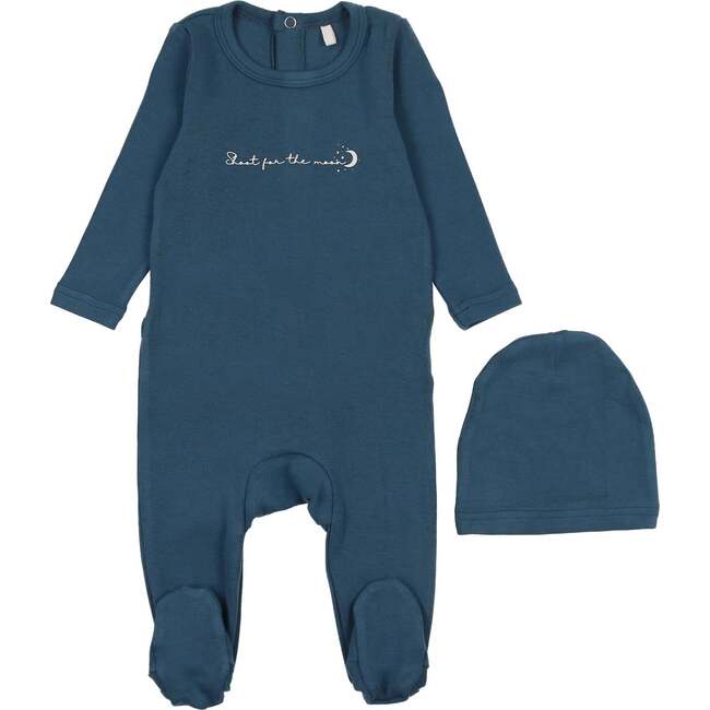 Shoot for the Moon Footie, Royal Blue
