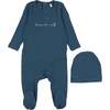 Shoot for the Moon Footie, Royal Blue - Footie Pajamas - 1 - thumbnail