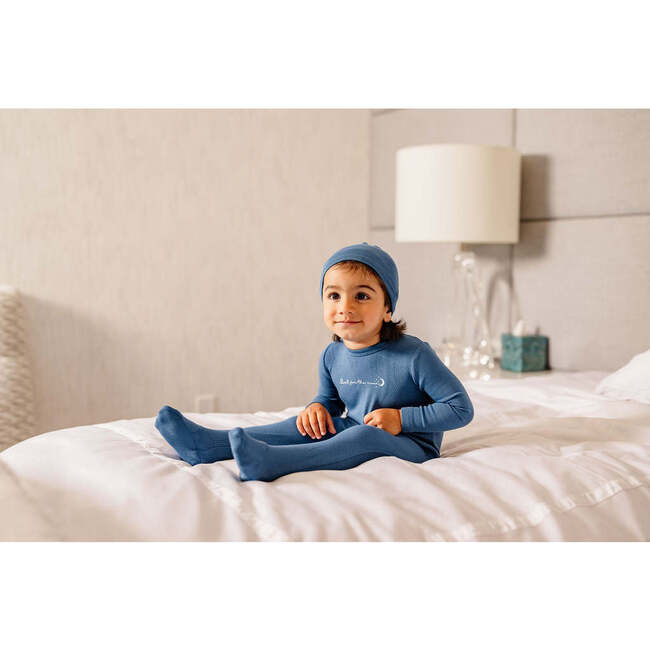 Shoot for the Moon Footie, Royal Blue - Footie Pajamas - 2