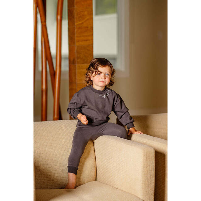Pouf Embroidered Set, Dark Grey - Mixed Apparel Set - 2