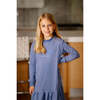 Pouf Sweater Dress, Blue - Dresses - 3
