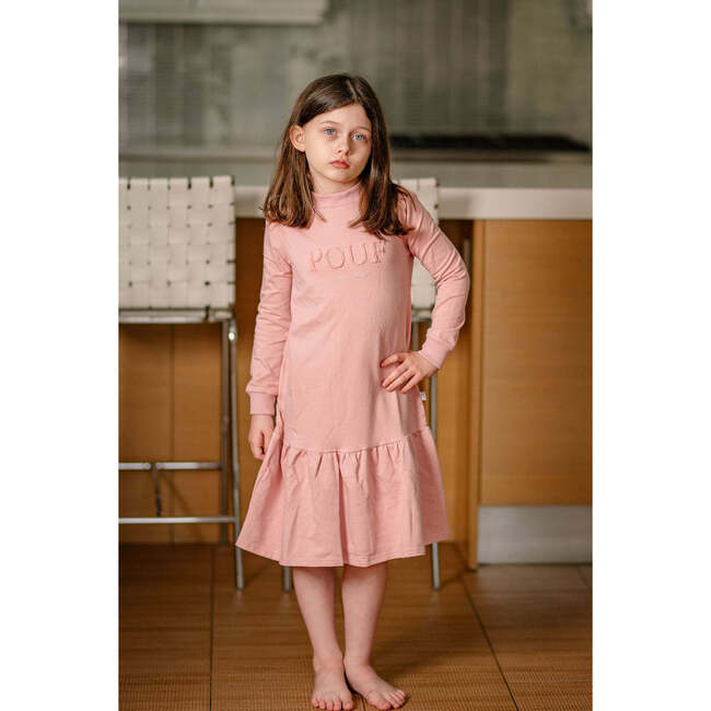 Pouf Sweater Dress, Pink - Dresses - 3