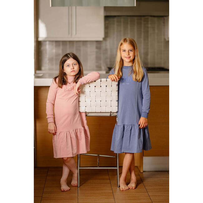 Pouf Sweater Dress, Pink - Dresses - 4