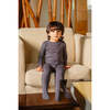 Pouf Embroidered Footie, Dark Grey - Footie Pajamas - 3
