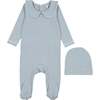Collar Footie, Blue - Footie Pajamas - 1 - thumbnail