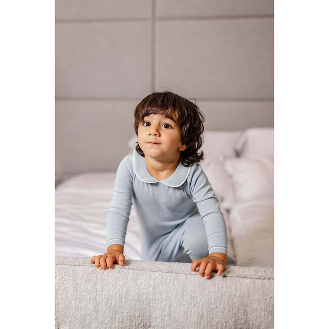 Collar Footie, Blue - Footie Pajamas - 2