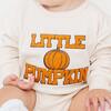 Little Pumpkin Patch Long Sleeve Romper, Natural - Rompers - 3