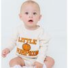 Little Pumpkin Patch Long Sleeve Romper, Natural - Rompers - 4