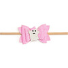Girly Ghost Halloween Bow Baby Headband, Pink - Headbands - 1 - thumbnail