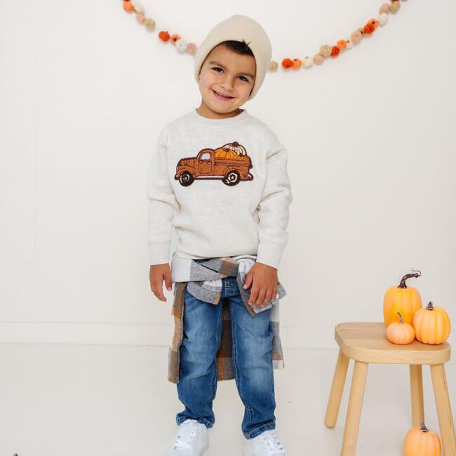 Fall Truck Patch Sweatshirt, Natural - Sweatshirts - 2