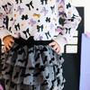 Flocked Bats Halloween Bow Tiered Tutu, Black - Tutus - 3