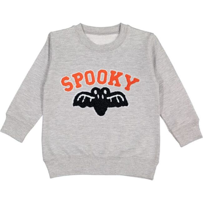 Spooky Patch Halloween Sweatshirt, Grey