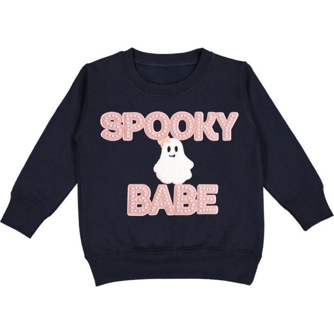 Spooky Babe Patch Halloween Sweatshirt, Black