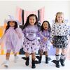 Flocked Bats Halloween Bow Tiered Tutu, Black - Tutus - 4