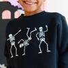 Silly Skelly Glow In The Dark Halloween Sweatshirt, Black - Sweatshirts - 3