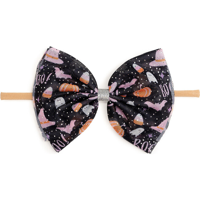 Boo Halloween Tulle Bow Baby Headband, Multi