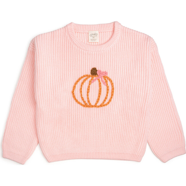 Coquette Pumpkin Knit Sweater, Pink