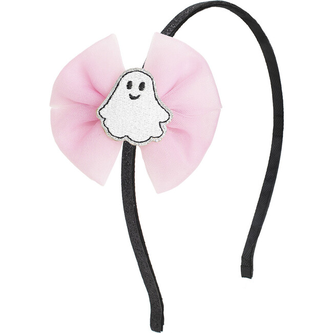 Coquette Tulle Ghost Bow Halloween Headband, Multi