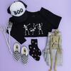 Silly Skelly Glow In The Dark Halloween Sweatshirt, Black - Sweatshirts - 6
