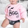 Boo Bat Halloween Knit Sweater, Pink - Sweatshirts - 3