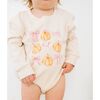 Coquette Pumpkin Long Sleeve Romper, Natural - Rompers - 3