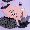 Flocked Bats Halloween Bow Tiered Tutu, Black - Tutus - 8