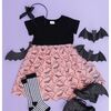 Bat Trellis Halloween Short Sleeve Tutu Dress, Multi - Dresses - 5