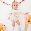 Coquette Pumpkin Long Sleeve Romper, Natural - Rompers - 4