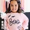 Boo Bat Halloween Knit Sweater, Pink - Sweatshirts - 7