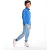 Kids Quarter Zip Stripe Pullover, Blue Stripe - Sweatshirts - 4