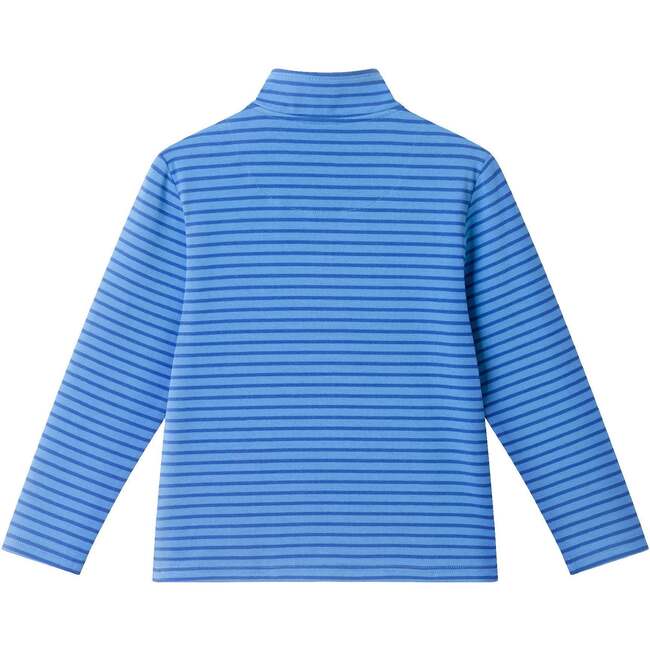 Kids Quarter Zip Stripe Pullover, Blue Stripe - Sweatshirts - 5