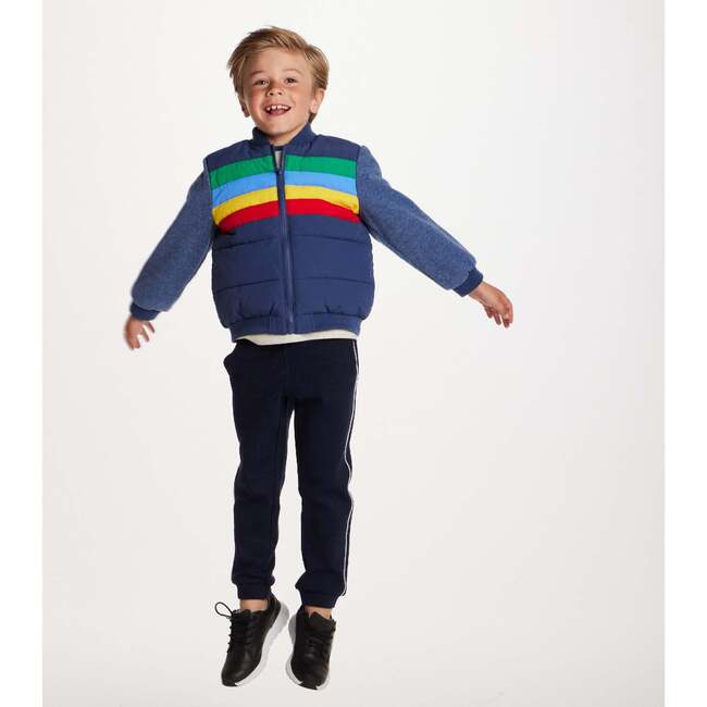 Kids French Terry Sleeve Bomber, Multi Striped - Jackets - 4