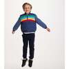 Kids French Terry Sleeve Bomber, Multi Striped - Jackets - 4