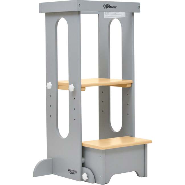 Explore 'N Store® Learning Tower®, Silver Drp w/Natural